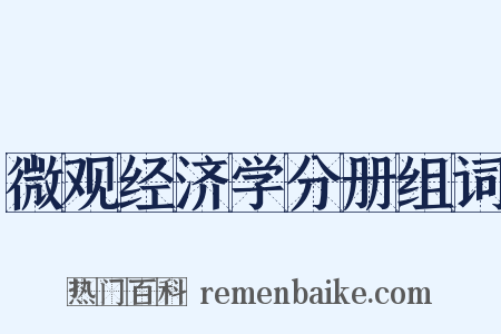 微观经济学分册组词是什么意思的图片
